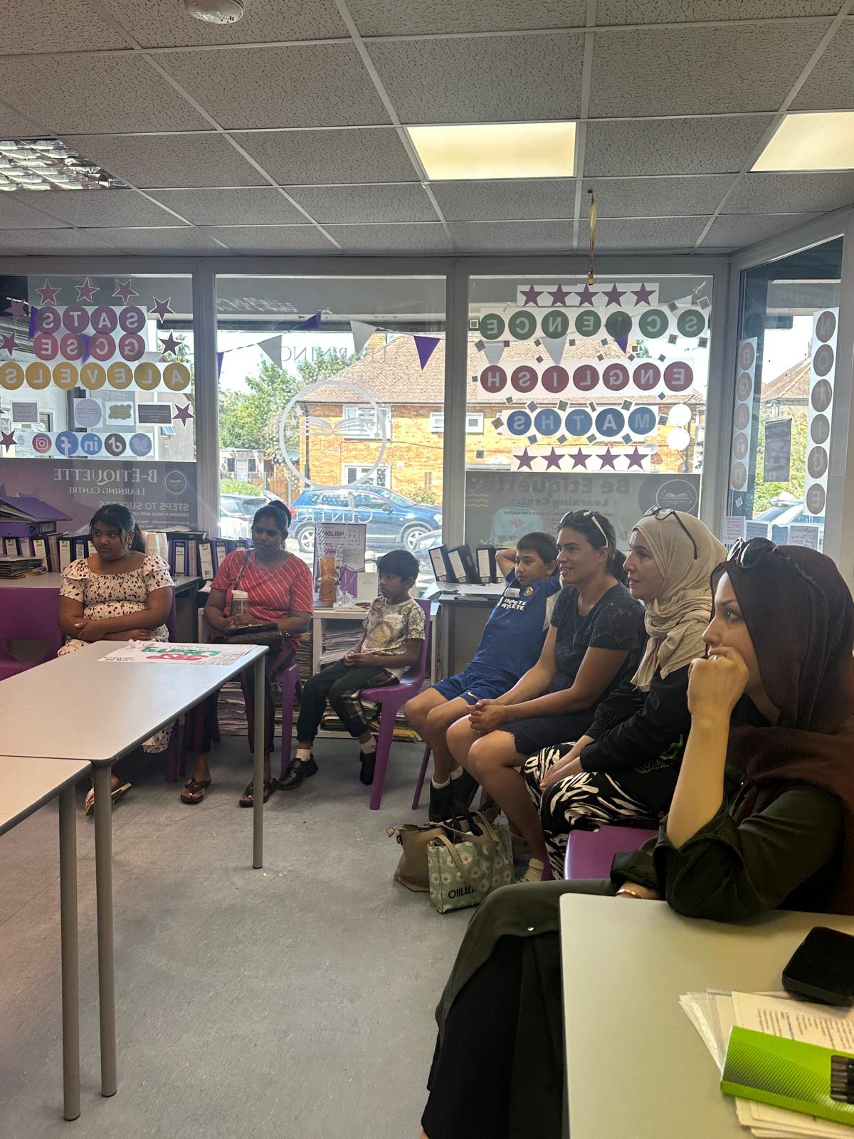 Parents and families taking part in a community session